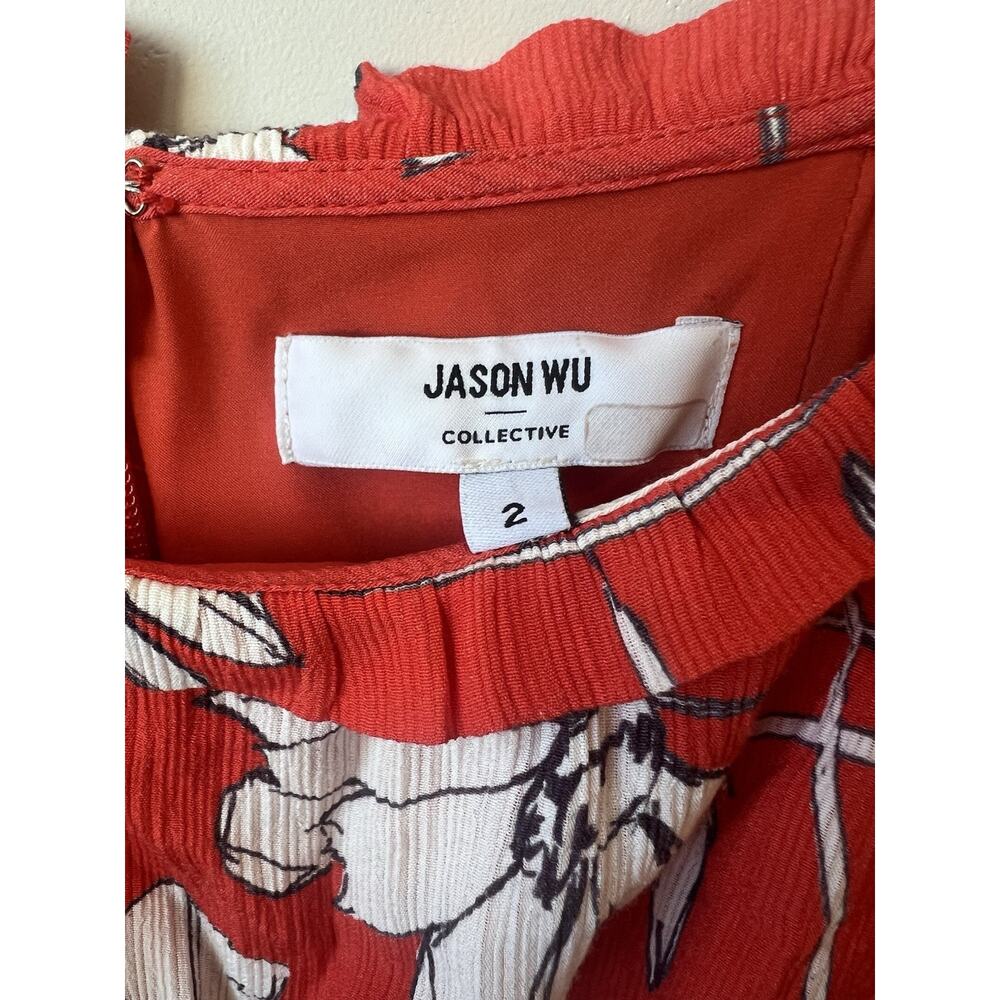 Jason Wu Collective Womens Tie Shoulder Midi Dress Red Size 2, Flowy Beach - Picture 4 of 13